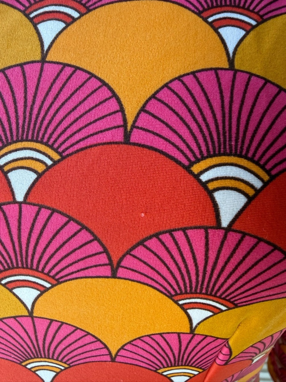 Jude Connally Shannon Dress Jude Cloth 3/4 Sleeve Pink Orange Fan Print Medium - Picture 5 of 5
